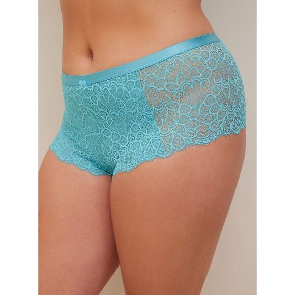TORRID PEACOCK LACE MID RISE CHEEKY KEYHOLE BACK PANTY PLUS 3X NEW - Picture 4 of 4